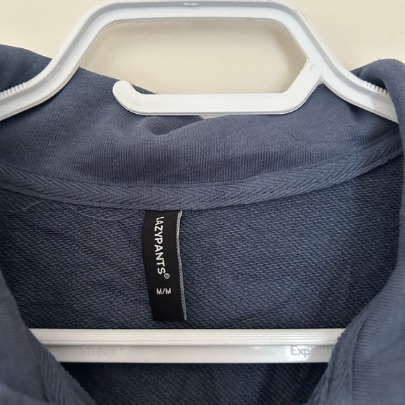 Blue Quarter-Zip Sweatshirt with Stand-Up Collar - Picture 2 of 5